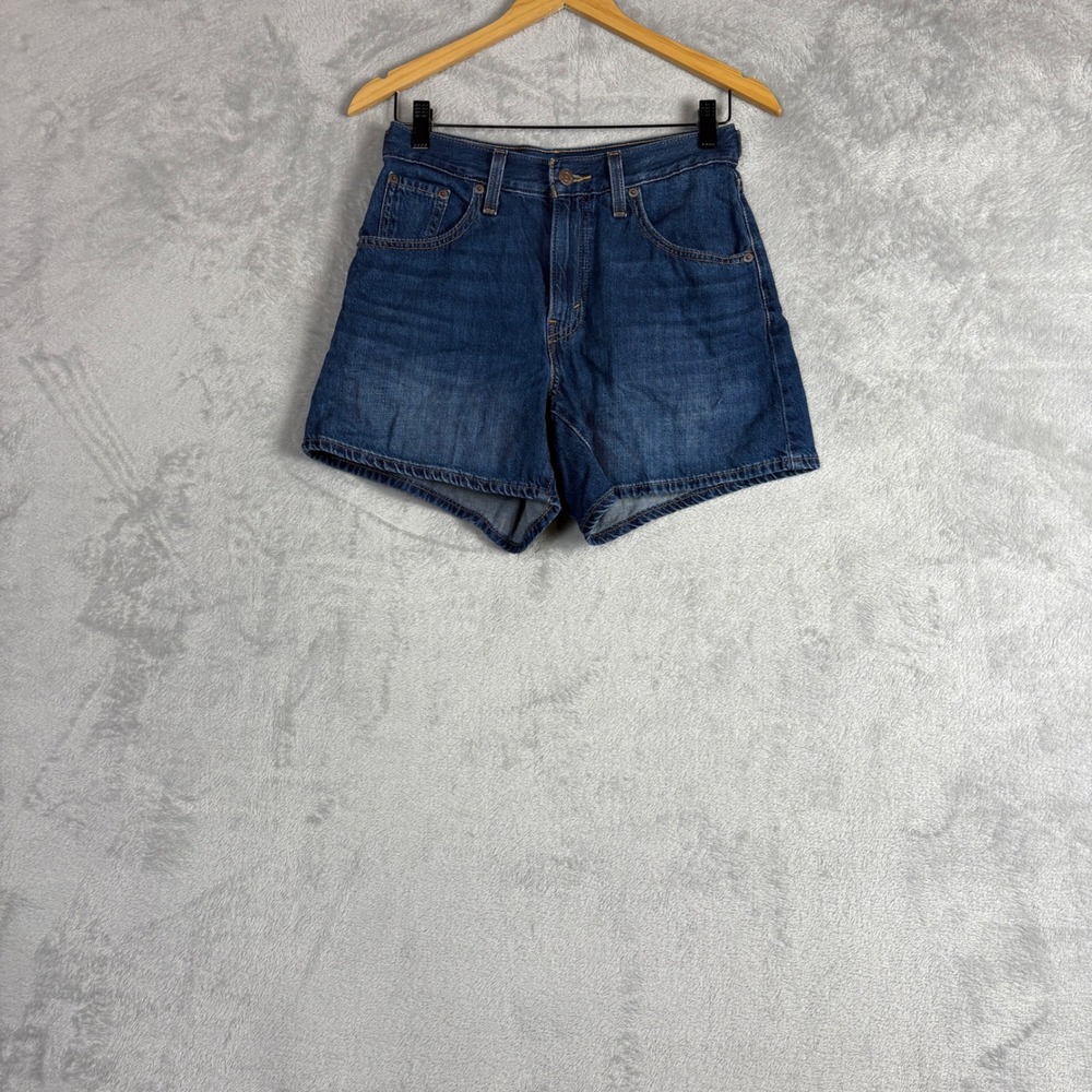 Levi's Cinch Shorts 26 Dark Wash Blue Denim High Rise Button Fly 003KI-0021